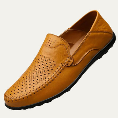VogeLuxe | Men’s Perforated Leather Loafers 0