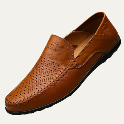 VogeLuxe | Men’s Perforated Leather Loafers 1