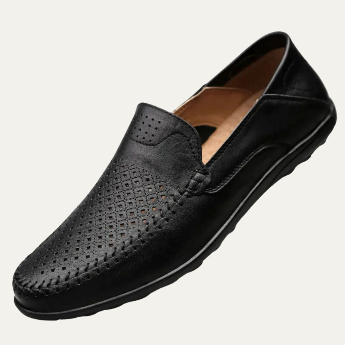 VogeLuxe | Men’s Perforated Leather Loafers 2