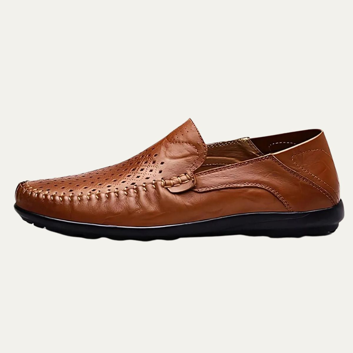 VogeLuxe | Men’s Perforated Leather Loafers 3