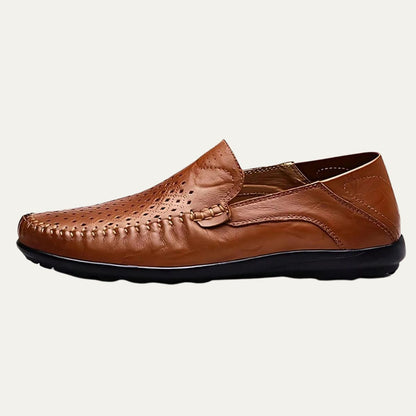 VogeLuxe | Men’s Perforated Leather Loafers 3