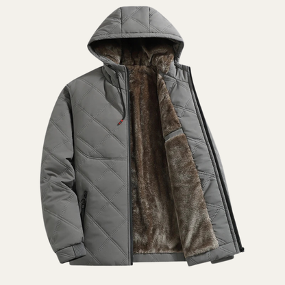 VogeLuxe | Men’s Plush Quilted Hooded Jacket 0