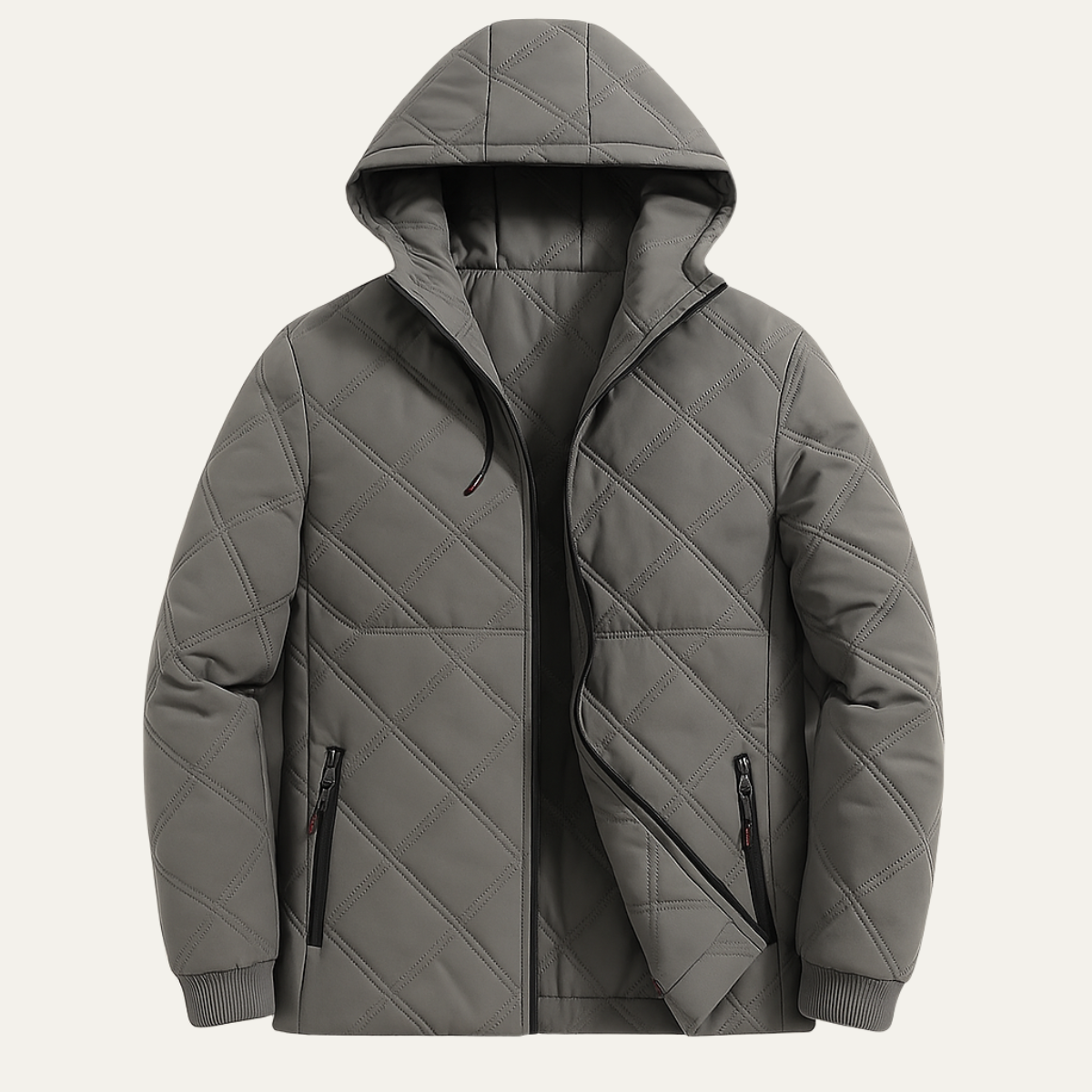 VogeLuxe | Men’s Plush Quilted Hooded Jacket 1