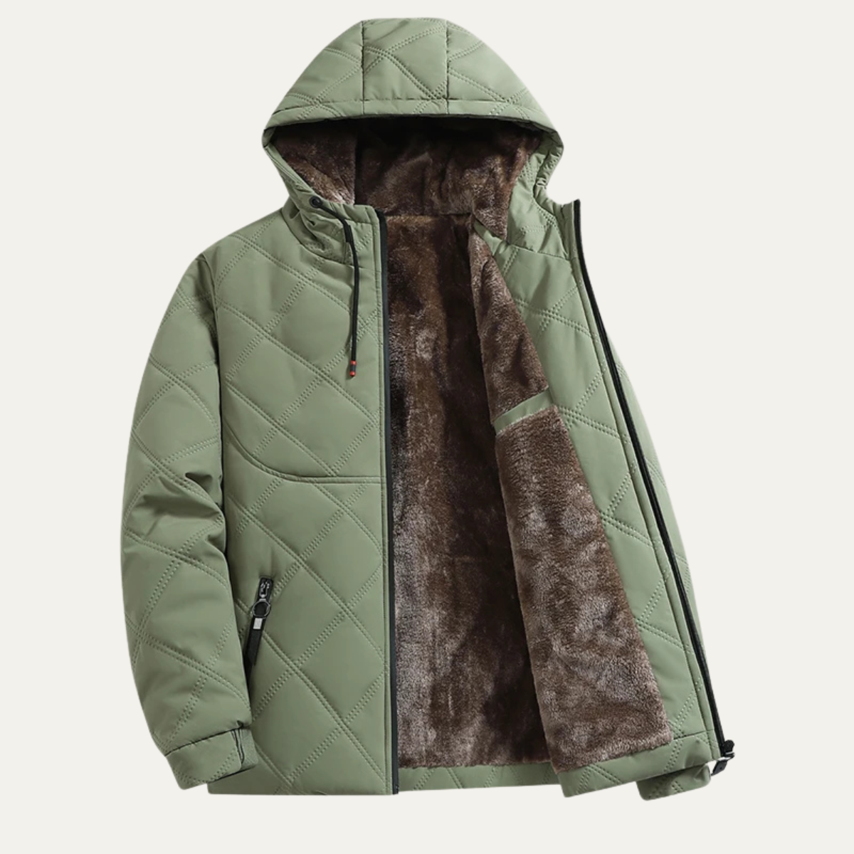 VogeLuxe | Men’s Plush Quilted Hooded Jacket 10