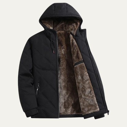 VogeLuxe | Men’s Plush Quilted Hooded Jacket 11