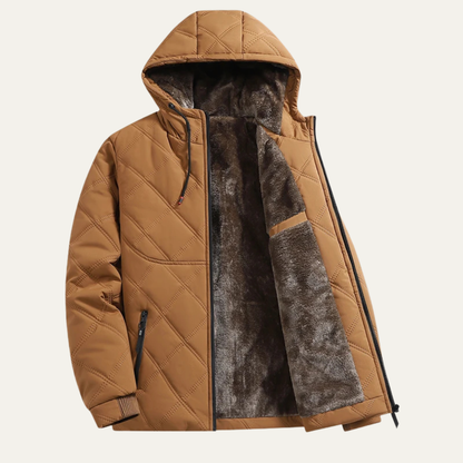 VogeLuxe | Men’s Plush Quilted Hooded Jacket 12