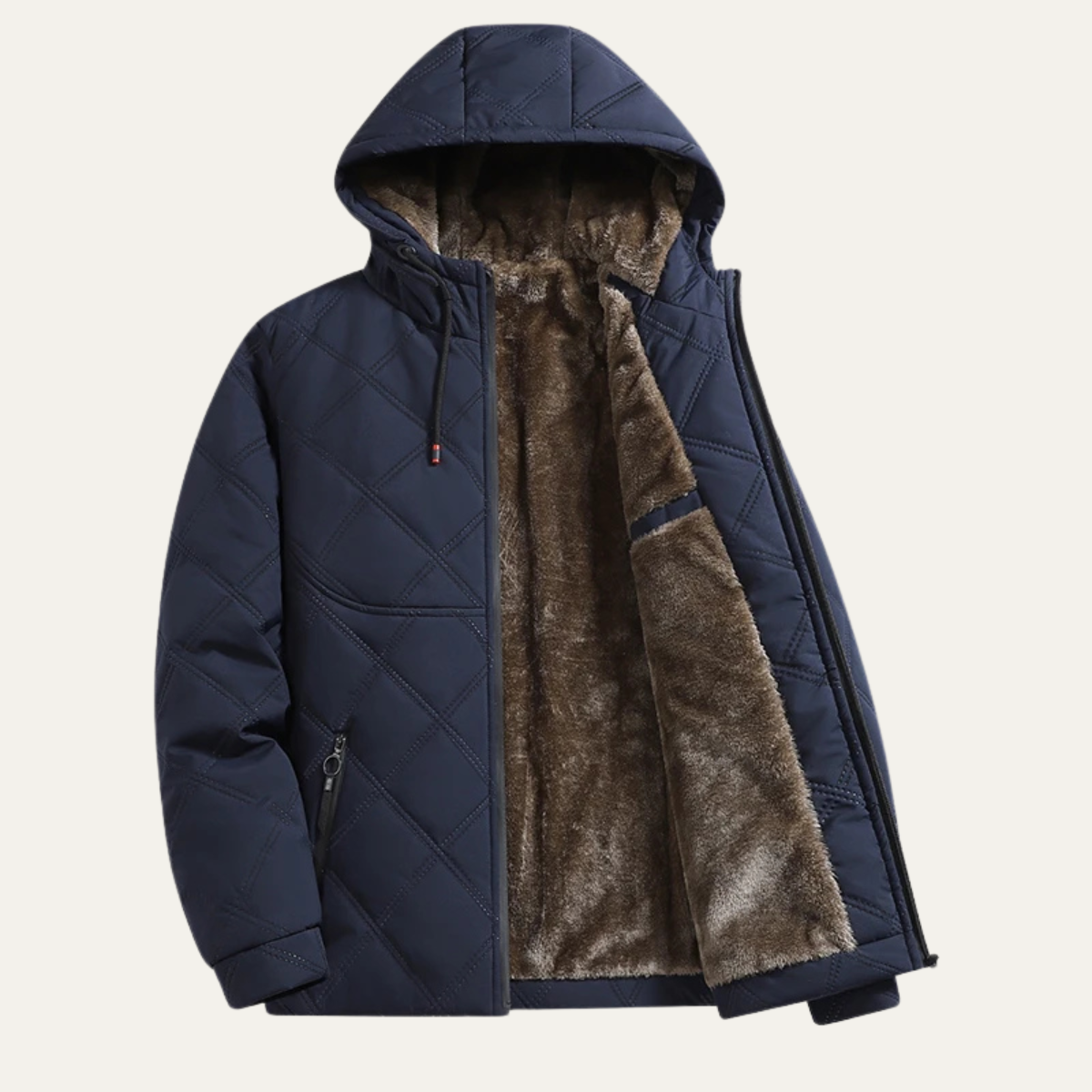 VogeLuxe | Men’s Plush Quilted Hooded Jacket 13