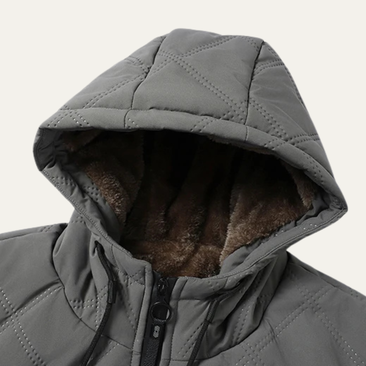 VogeLuxe | Men’s Plush Quilted Hooded Jacket 3