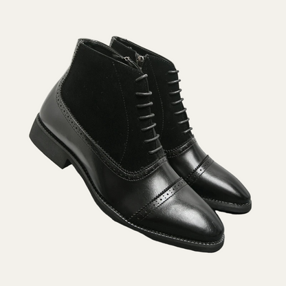 VogeLuxe | Men’s Polished Leather Ankle Boots 1