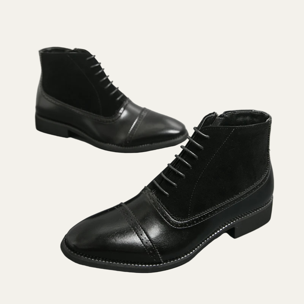 VogeLuxe | Men’s Polished Leather Ankle Boots 2