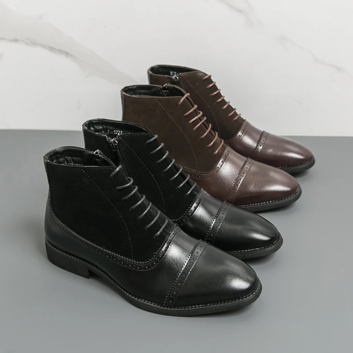VogeLuxe | Men’s Polished Leather Ankle Boots 5