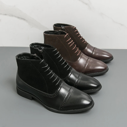 VogeLuxe | Men’s Polished Leather Ankle Boots 5