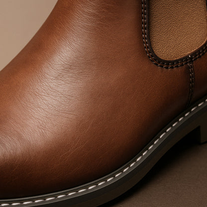 VogeLuxe | Men’s Polished Leather Chelsea Boots 2