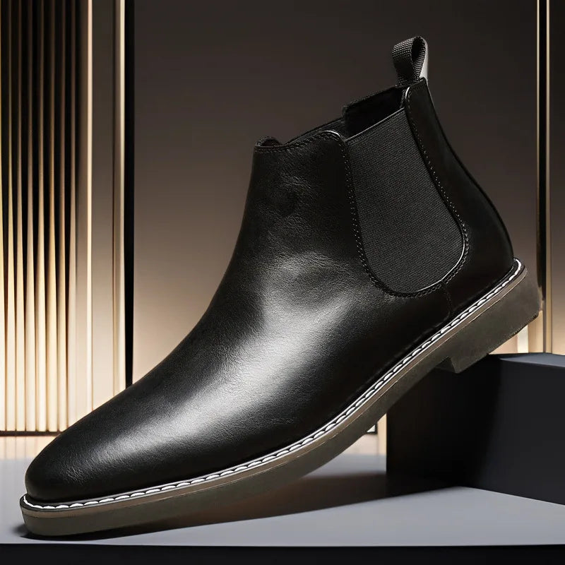 VogeLuxe | Men’s Polished Leather Chelsea Boots 5