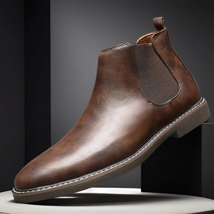 VogeLuxe | Men’s Polished Leather Chelsea Boots 7