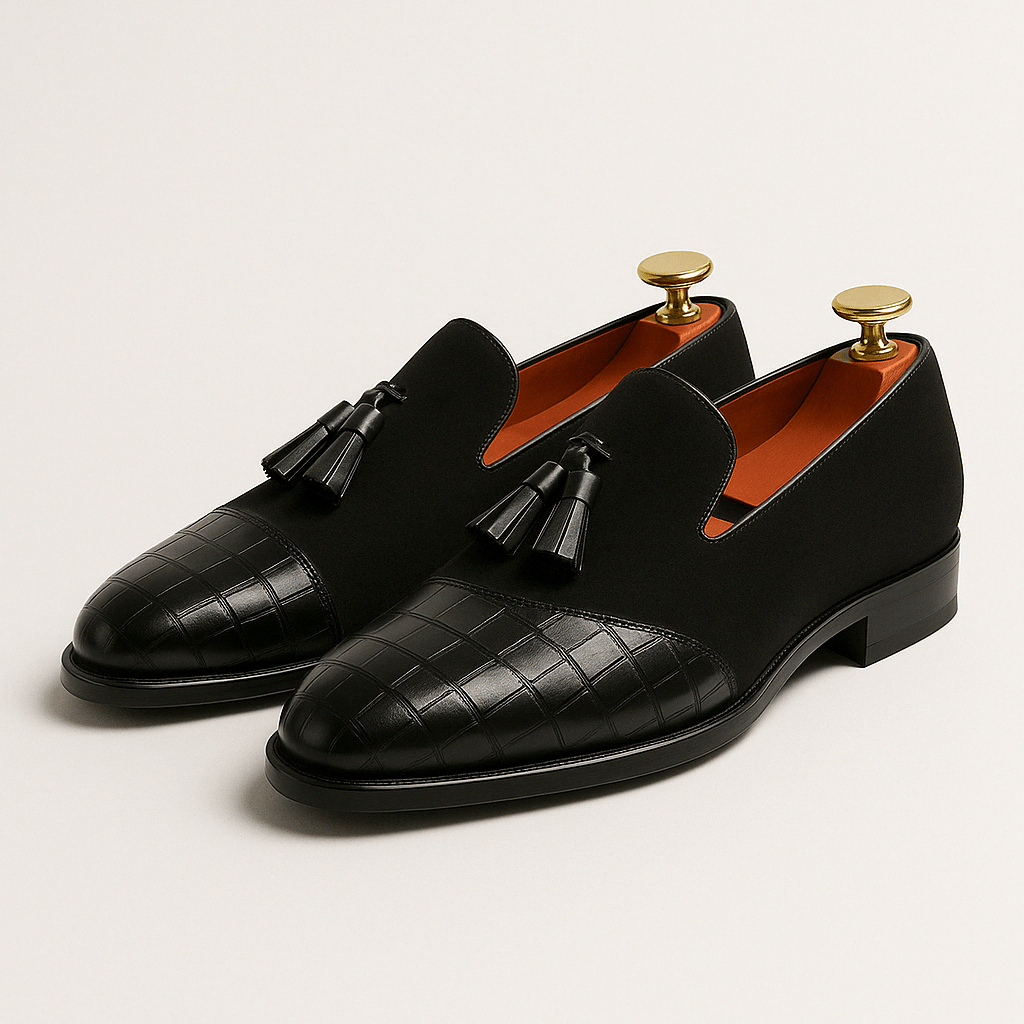 VogeLuxe | Men’s Polished Leather Tassel Loafers 0