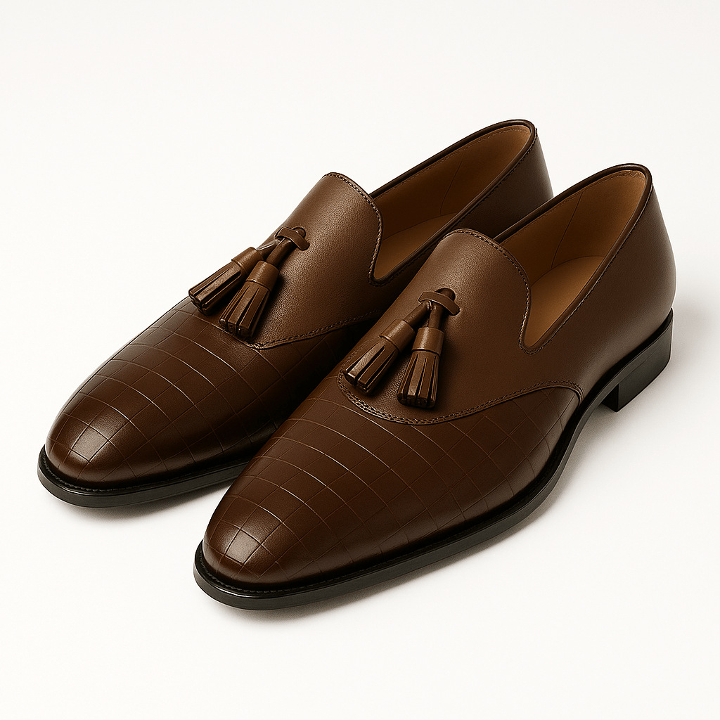 VogeLuxe | Men’s Polished Leather Tassel Loafers 3