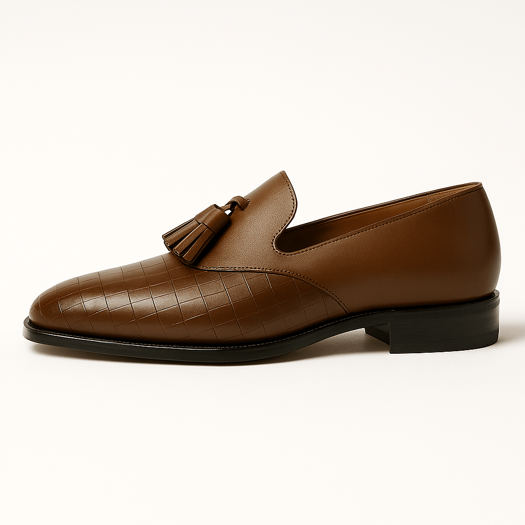 VogeLuxe | Men’s Polished Leather Tassel Loafers 4