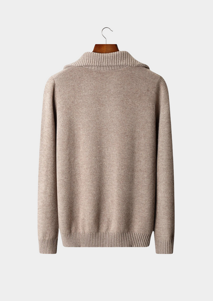 VogeLuxe | Men’s Quarter-Zip Cable Knit Sweater 1