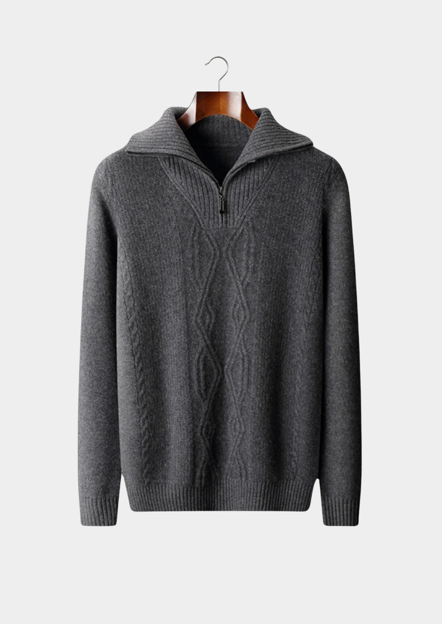 VogeLuxe | Men’s Quarter-Zip Cable Knit Sweater 2