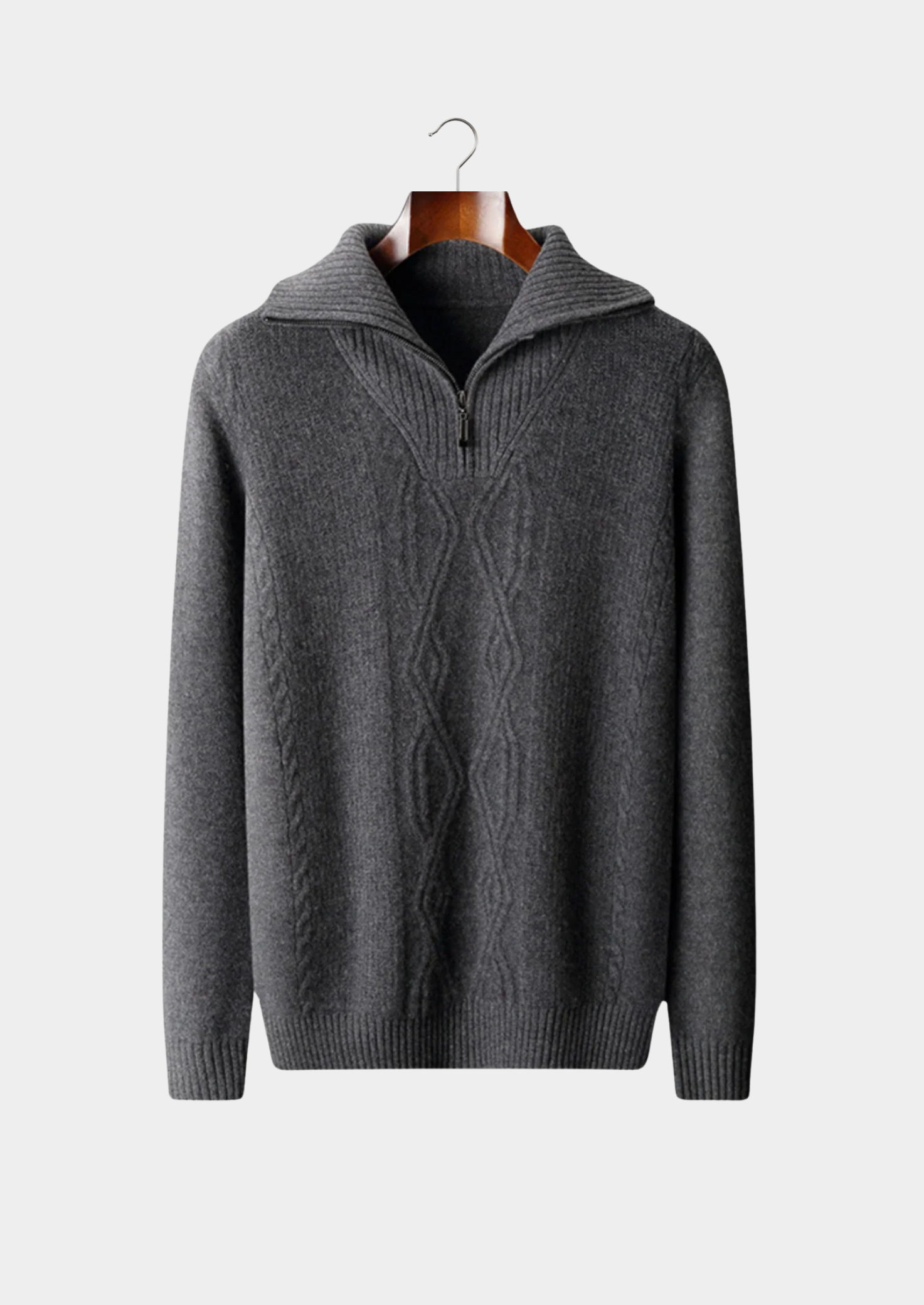 VogeLuxe | Men’s Quarter-Zip Cable Knit Sweater 2