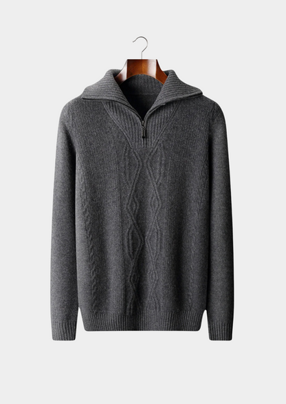 VogeLuxe | Men’s Quarter-Zip Cable Knit Sweater 2