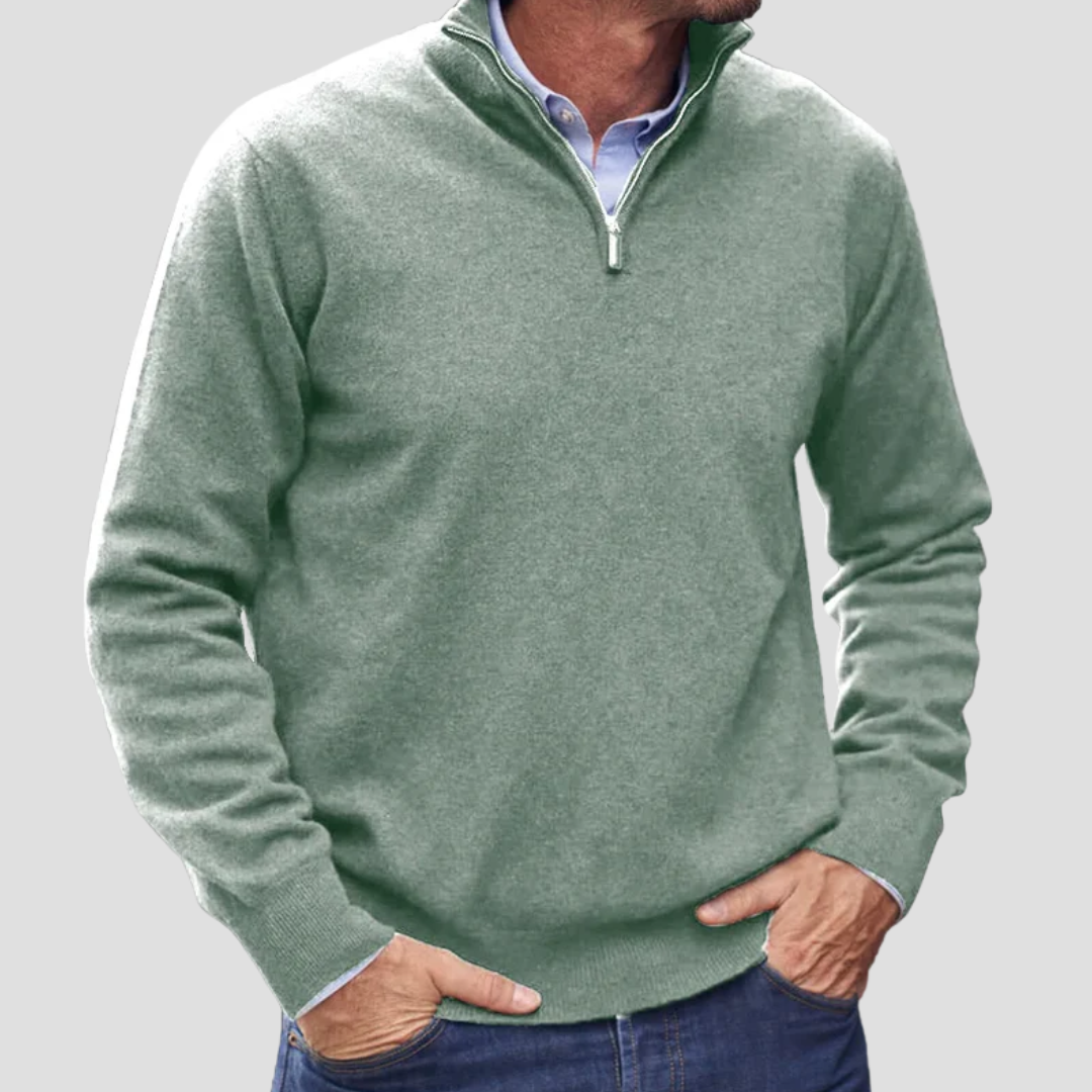 VogeLuxe | Men’s Quarter-Zip Fine Knit Sweater 0