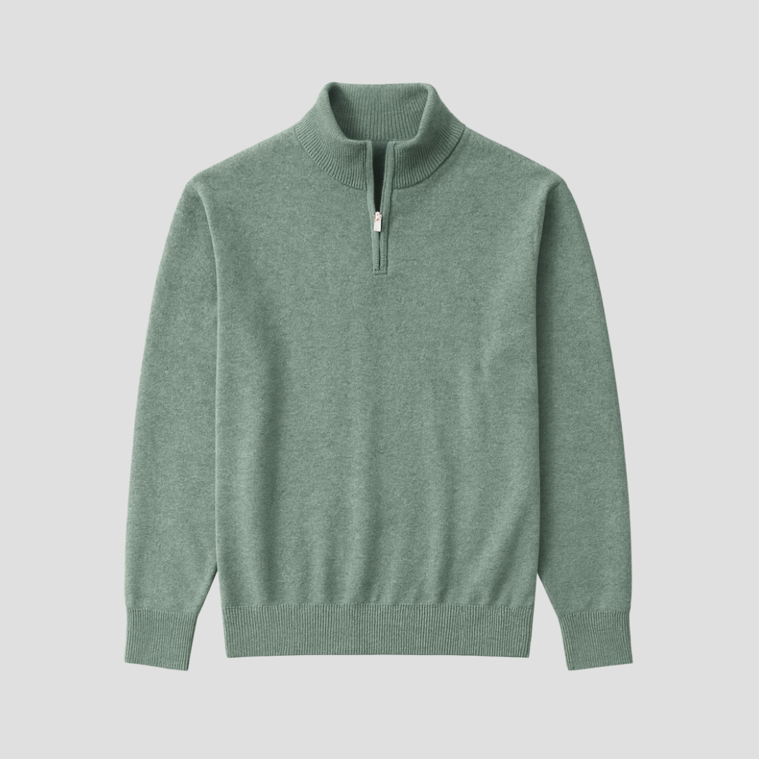 VogeLuxe | Men’s Quarter-Zip Fine Knit Sweater 1