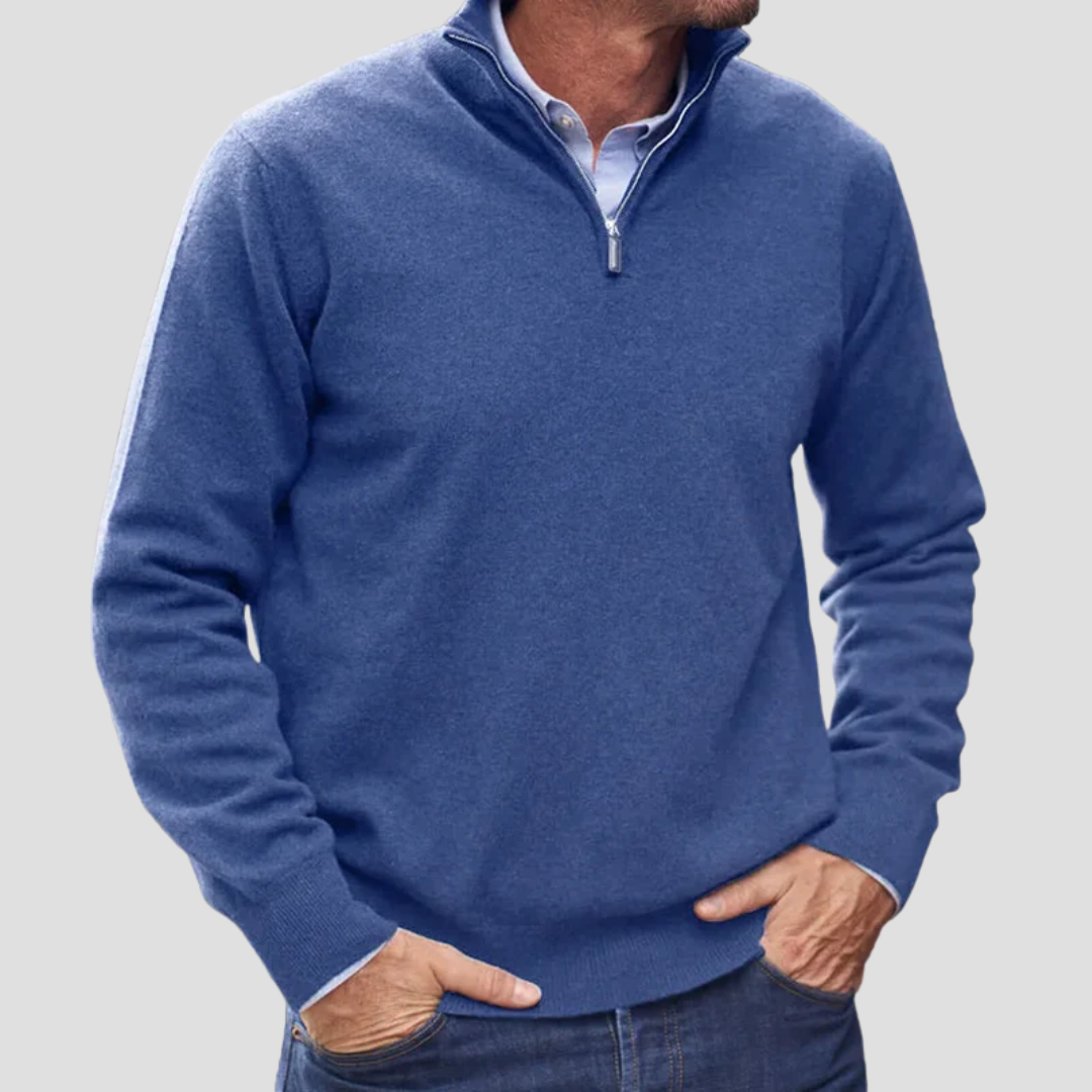 VogeLuxe | Men’s Quarter-Zip Fine Knit Sweater 2