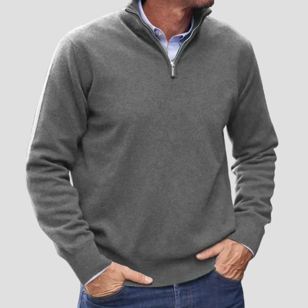 VogeLuxe | Men’s Quarter-Zip Fine Knit Sweater 3