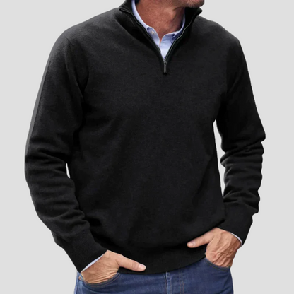 VogeLuxe | Men’s Quarter-Zip Fine Knit Sweater 4