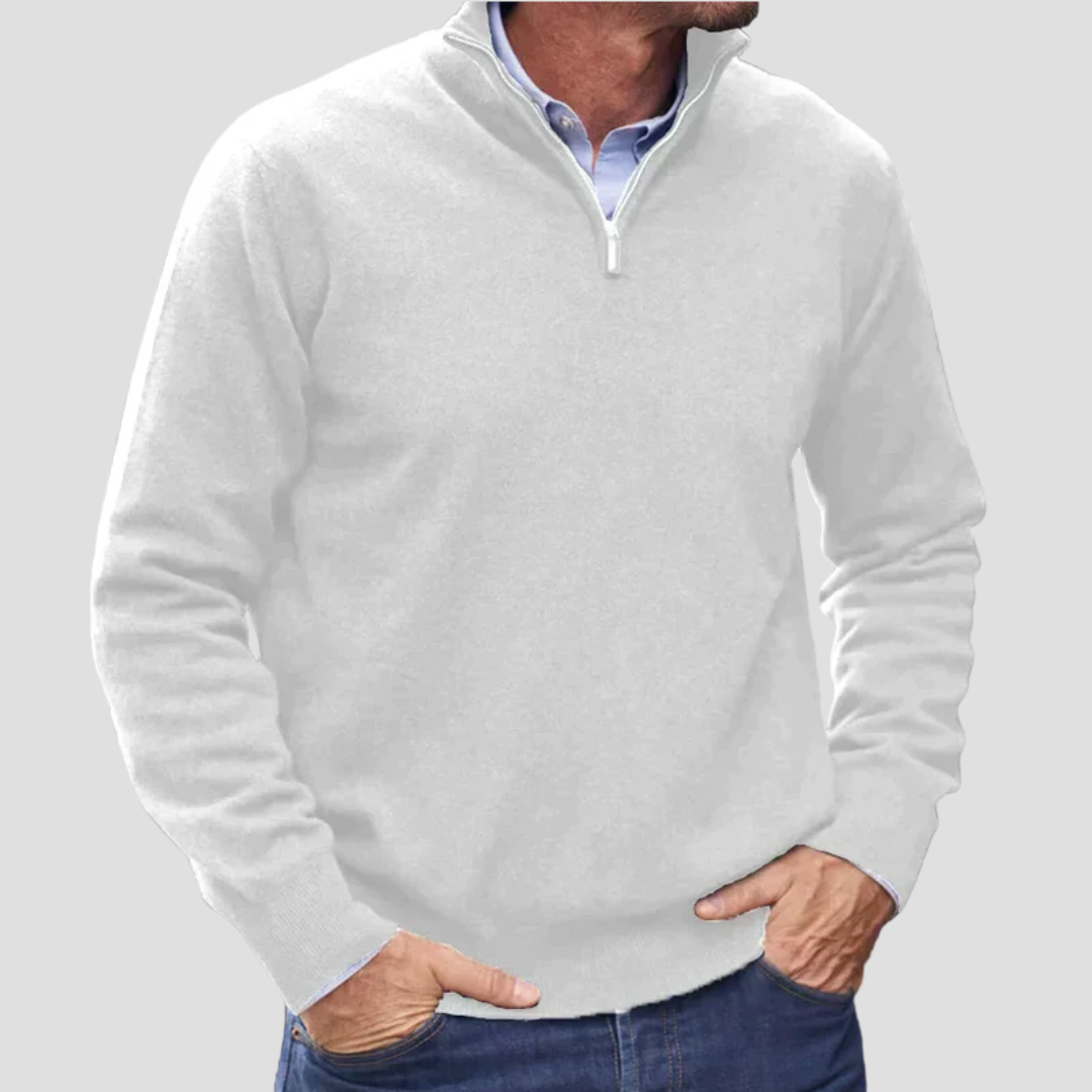 VogeLuxe | Men’s Quarter-Zip Fine Knit Sweater 5