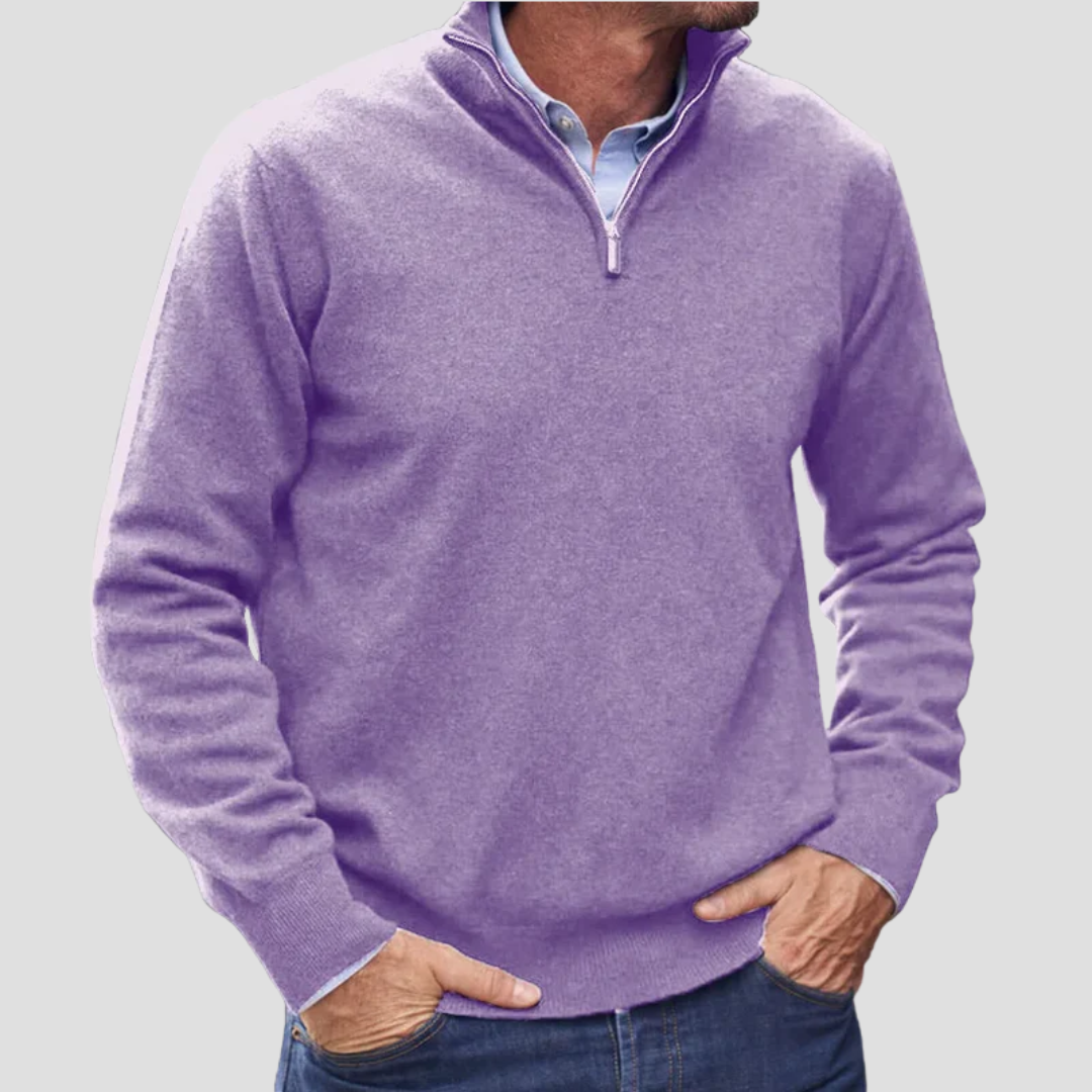 VogeLuxe | Men’s Quarter-Zip Fine Knit Sweater 6