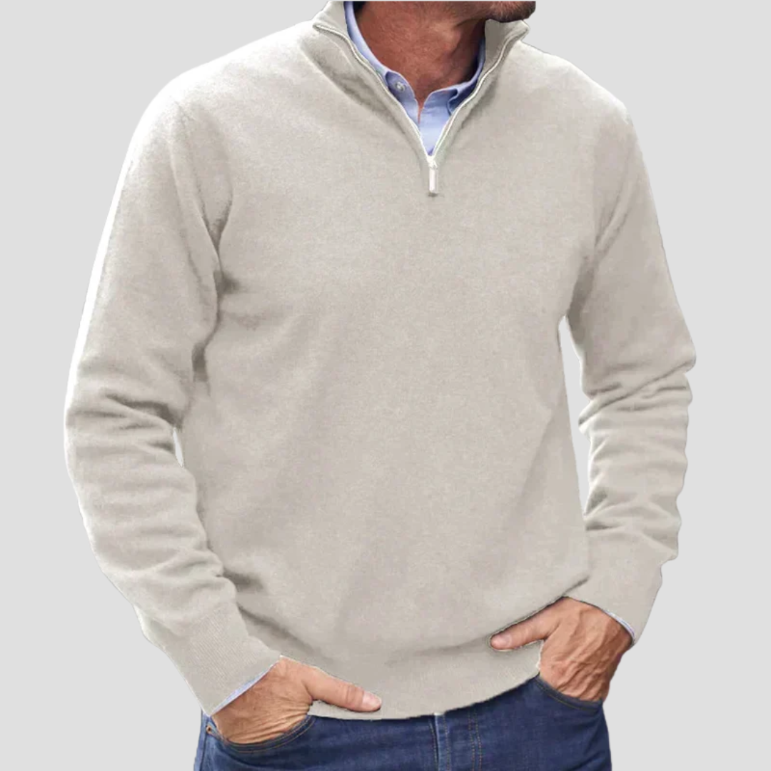 VogeLuxe | Men’s Quarter-Zip Fine Knit Sweater 8