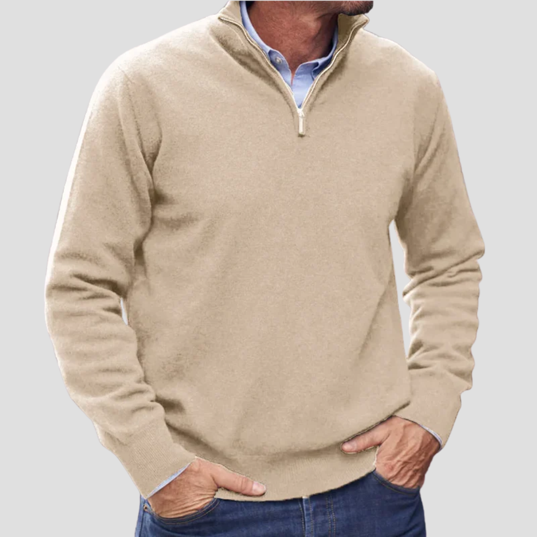 VogeLuxe | Men’s Quarter-Zip Fine Knit Sweater 9