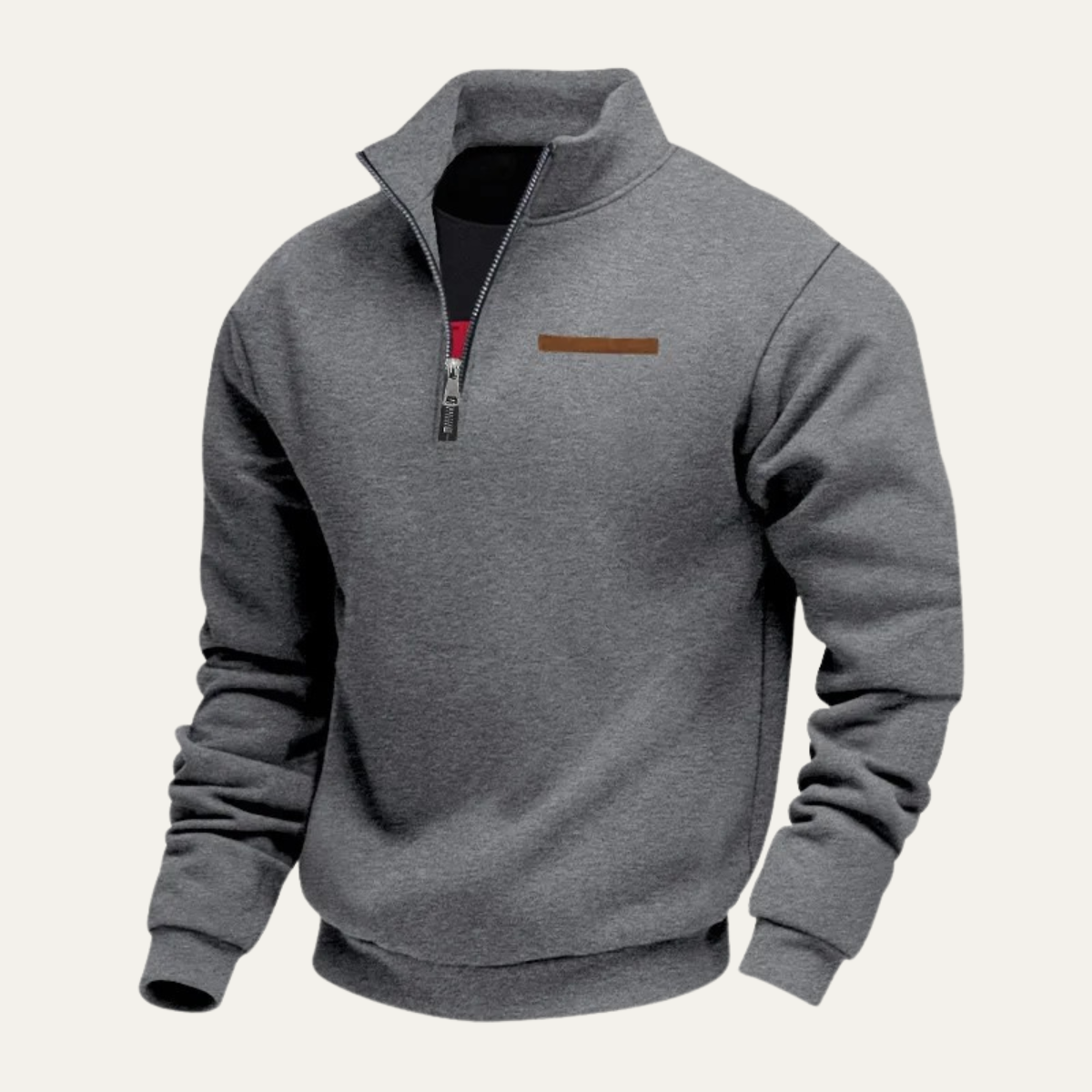VogeLuxe | Men’s Quarter-Zip Mock Neck Sweatshirt 0