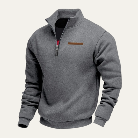 VogeLuxe | Men’s Quarter-Zip Mock Neck Sweatshirt 0