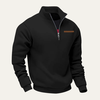 VogeLuxe | Men’s Quarter-Zip Mock Neck Sweatshirt 6