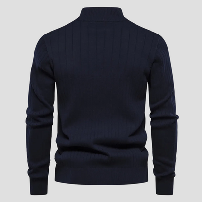 VogeLuxe | Men’s Quarter-Zip Ribbed Knit Sweater 8