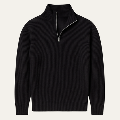 VogeLuxe | Men’s Quarter-Zip Ribbed Pullover 1