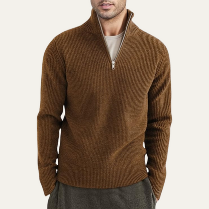 VogeLuxe | Men’s Quarter-Zip Ribbed Pullover 4