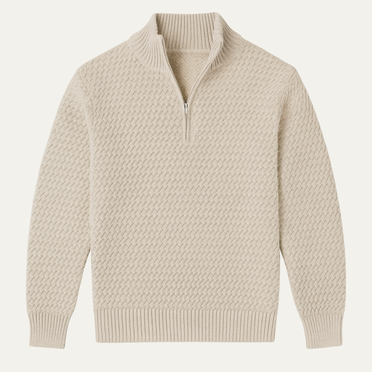 VogeLuxe | Men’s Quarter-Zip Sweater with Mock Neck 1