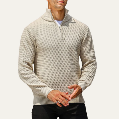 VogeLuxe | Men’s Quarter-Zip Sweater with Mock Neck 2