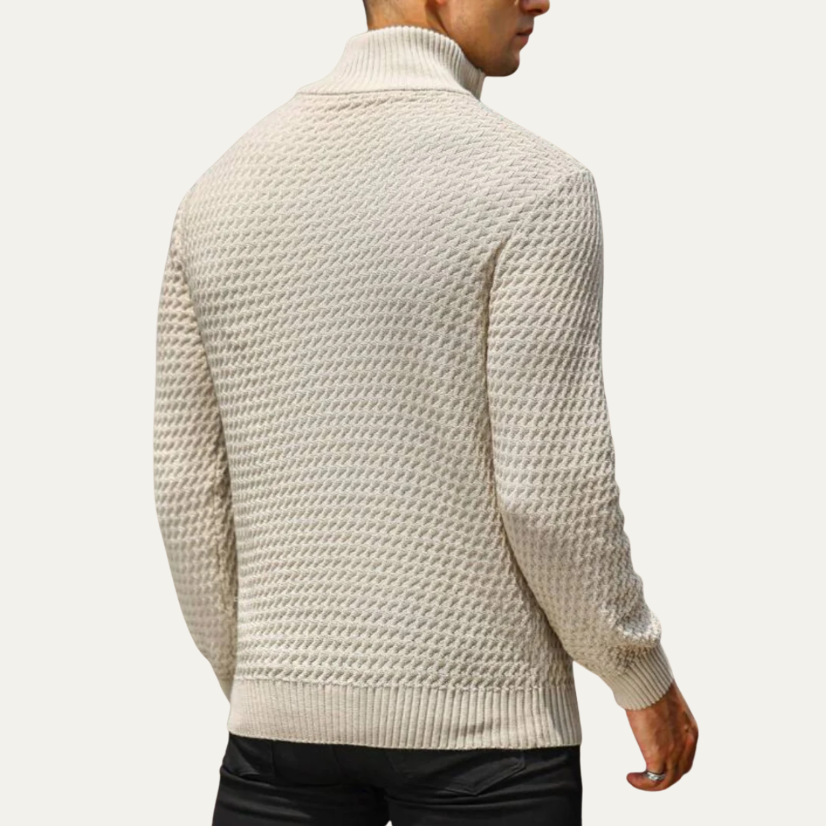 VogeLuxe | Men’s Quarter-Zip Sweater with Mock Neck 3