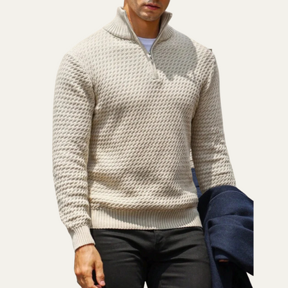 VogeLuxe | Men’s Quarter-Zip Sweater with Mock Neck 4