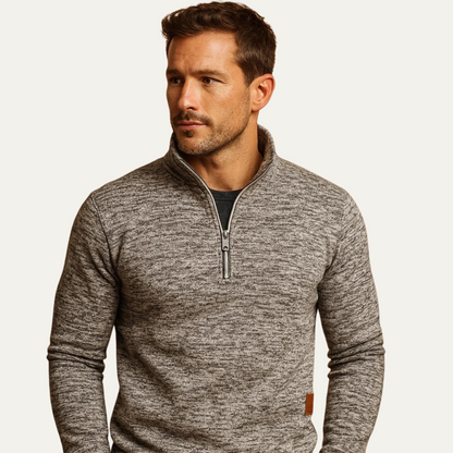 VogeLuxe | Men’s Quarter-Zip Sweatshirt with Stand-Up Collar 0