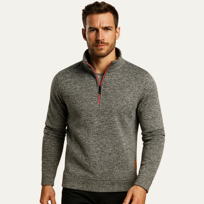 VogeLuxe | Men’s Quarter-Zip Sweatshirt with Stand-Up Collar 2