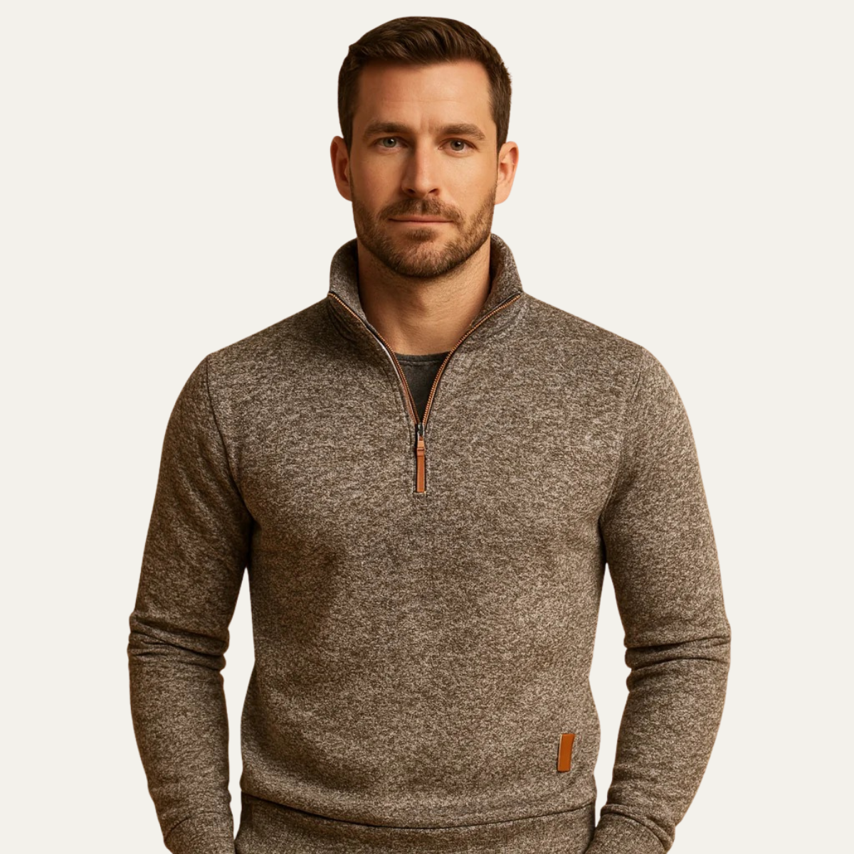 VogeLuxe | Men’s Quarter-Zip Sweatshirt with Stand-Up Collar 4
