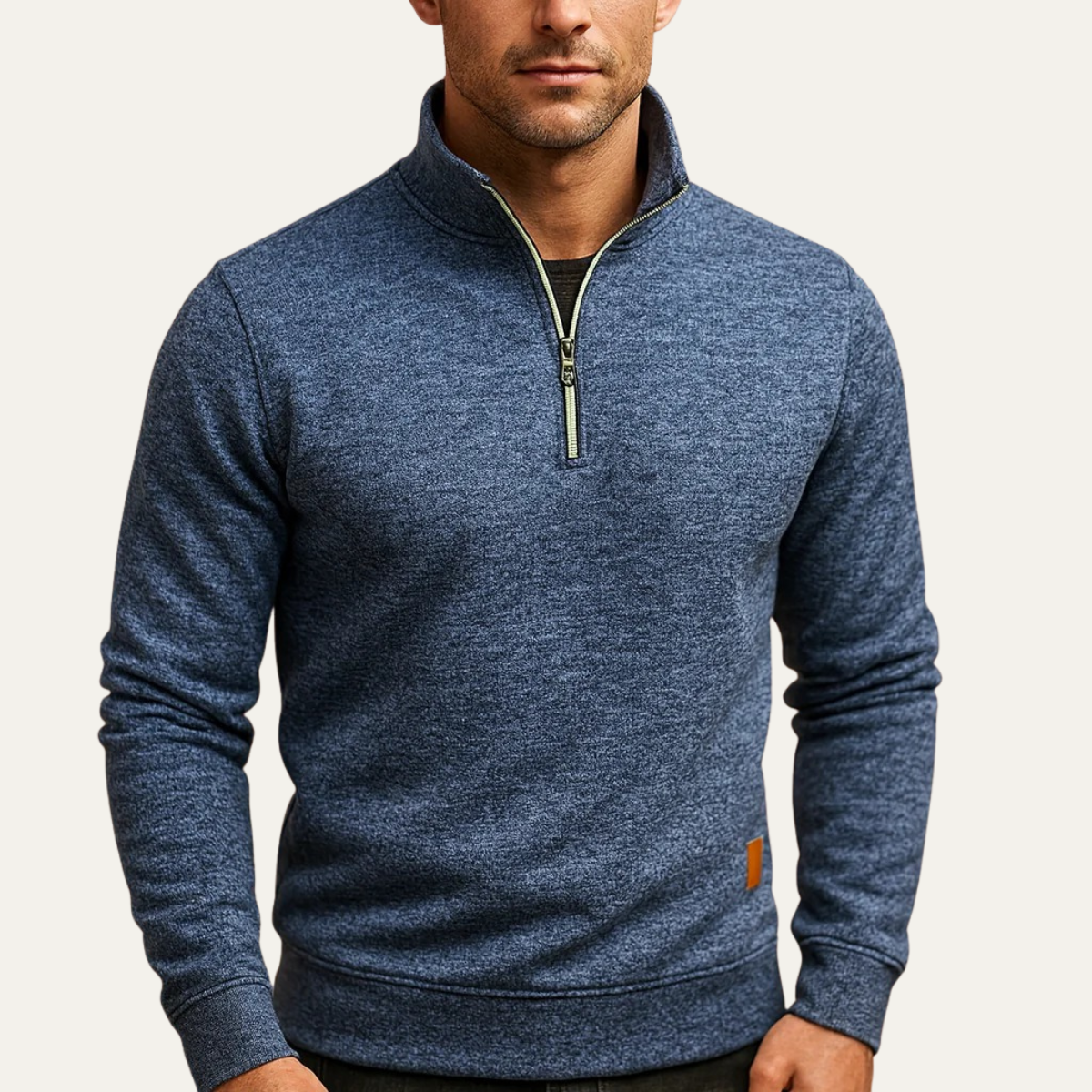 VogeLuxe | Men’s Quarter-Zip Sweatshirt with Stand-Up Collar 5