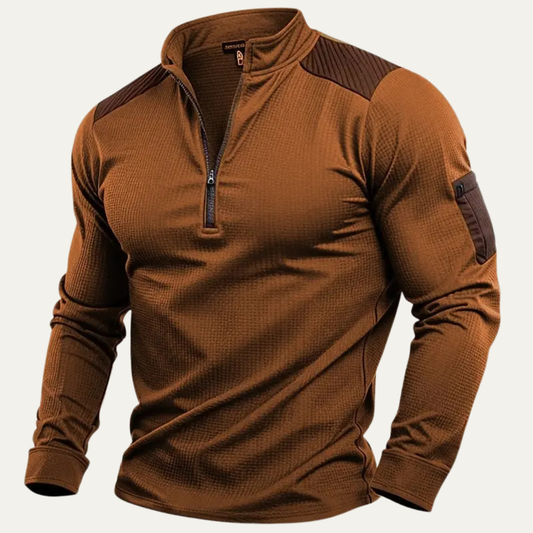 VogeLuxe | Men’s Quarter-Zip Tactical Knit Top 0